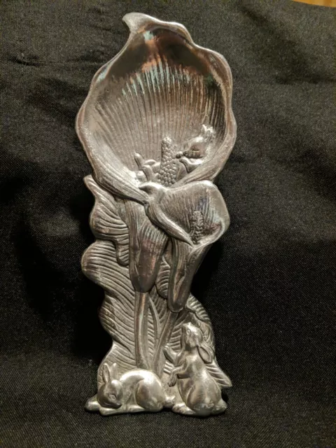 ARTHUR COURT Spoon Rest Bunnies And Calla Lilies Vintage 1992 Hard To Find