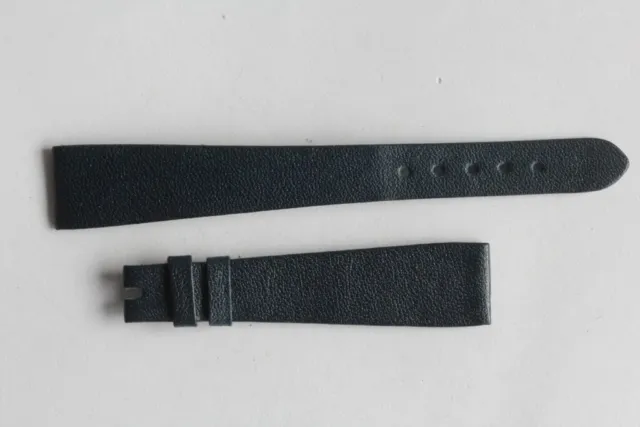 Bracelet montre Universal Genève cuir bleu marine 15 mm vintage (59373)
