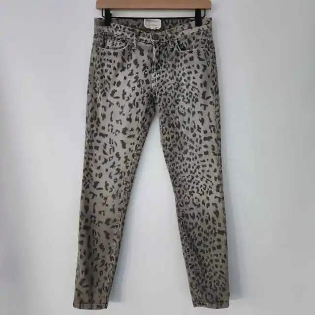 Current Elliott Grey Leopard Animal Print The Stiletto pants jeans women size 25