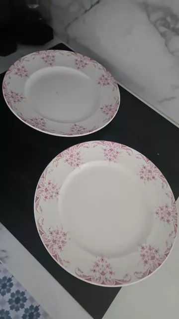 2 Grand Plat Rond service Sans Gêne en Faïence de Lunéville KG 1900 32/31Cm