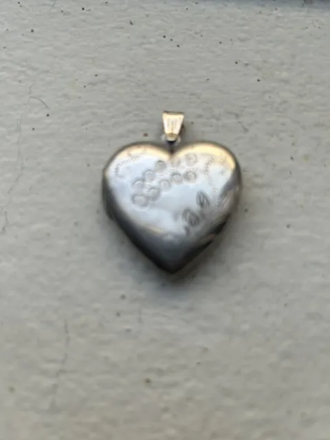VINTAGE STERLING SILVER 925 Etched Heart Locket Pendant $28.00 - PicClick