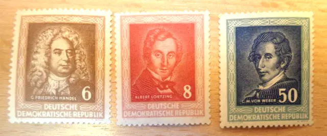 Ddr 1952 Marken A8 Satz Deutsche Komponisten Postfrisch