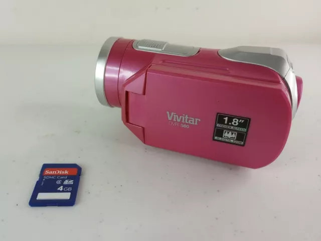 Vivitar DVR560 Lightweight Handheld Camcorder 1.8" Screen 4X Digital Zoom PINK
