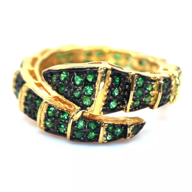 Non Chauffé Gemme Vert Tsavolite Bijoux Bague 925 Argent Sterling Taille 5.25