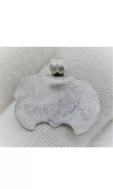 A15 Circa 900 - 1100 Ad Viking Era Norse Silver Lunar Amulet Wearable Artefact