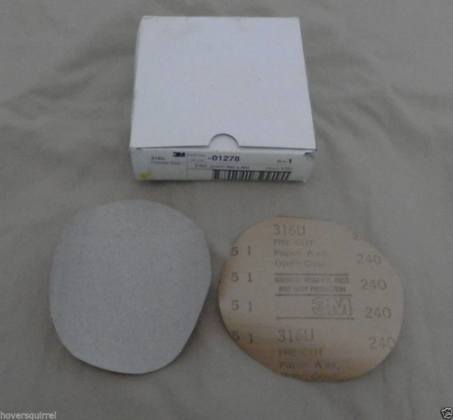 (100) NEW 3M Crystal Bay 6" Sandpaper Discs 240 grade 01278 hs  (1 x 100pk)