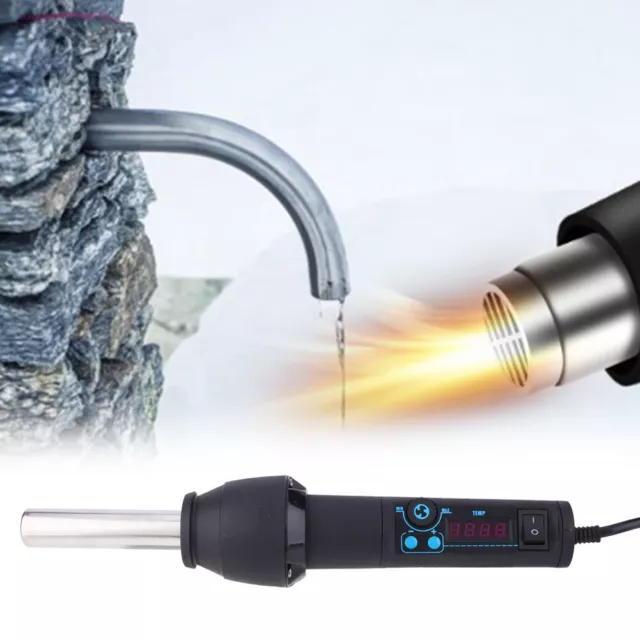 Digital Hot Air Gun Handheld Heat Gun Air Heater Blower With 8 Nozzle & Bracket☯