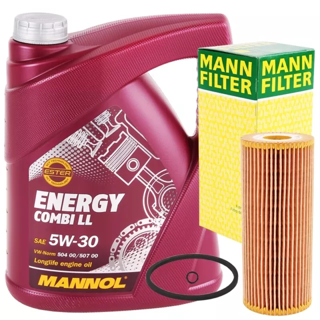 MANN ÖLFILTER + 4 LITER 5W-30 MANNOL COMBI LL für VAG VW AUDI SEAT SKODA 1.9 TDI