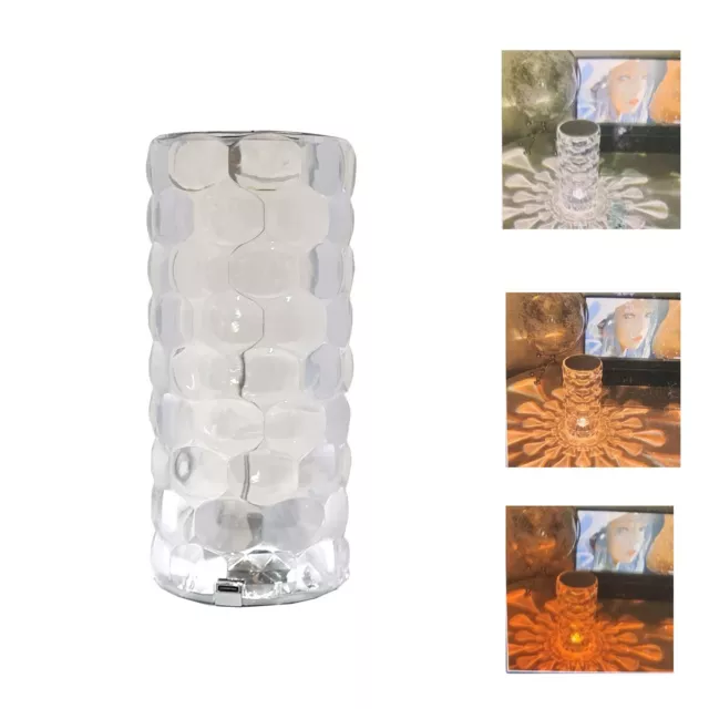 Mini Lampada Tavolo Led Ricaricabile Tipo Cristallo Diamante Ricaricabile Touch