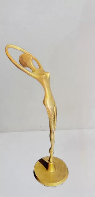 Vintage MCM Golden Brass Ballerina Figurines, Set of 2 - Mid-Century Modern 2