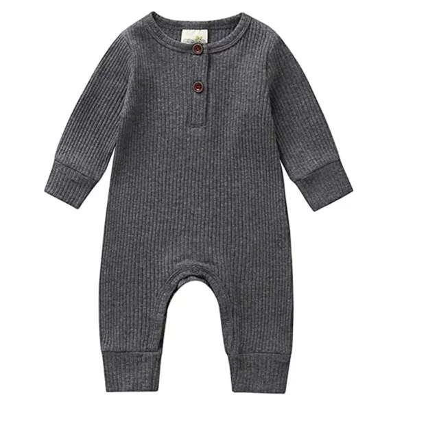 UK Newborn Baby Boy Girl Long Sleeve Knitted Romper Jumpsuit One-Pieces Clothes
