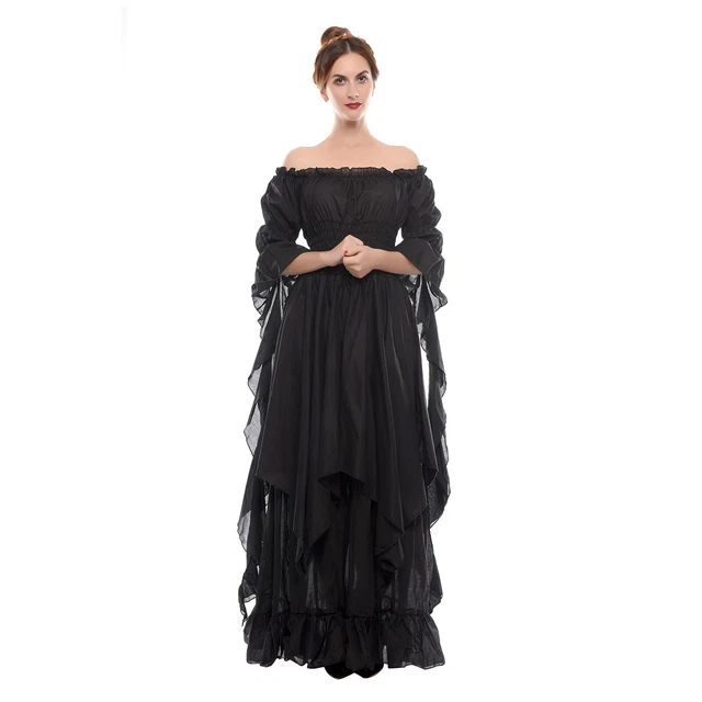 US Ship Women Dress Nightwear Gown Medieval Renaissance Long Court Size S/M