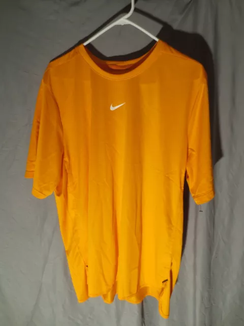 2 Nike Men's Dri-Fit FB L/S S/S Training Shirts Yellow  XL NWOT-Free Ship
