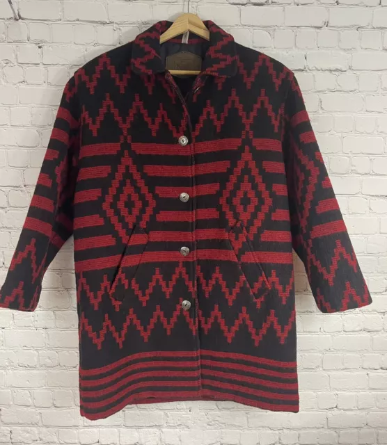VTG WOOLRICH USA  Small Mens Womens? Wool Aztec Southwest Chore Barn Jacket Coat