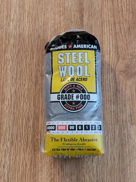 Rhodes ☆ American Steel Wool Grade #000 Buff & Wax Extra Fine - 12 pads. NEW !!!