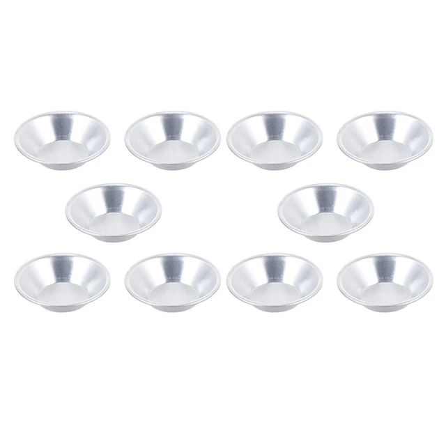 10 Pz Base Torta Uovo Lega Alluminio Mini Pentole Torta Stampi Cupcake Argento