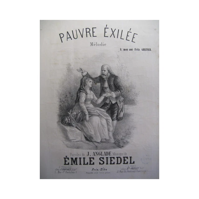 SIEDEL Emile Pauvre exilée Chant Piano XIXe