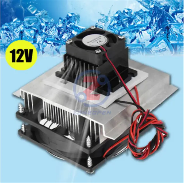 12V 60W Semiconductor Refrigeration Peltier Cooler Air Cooling Radiator DIY Kit