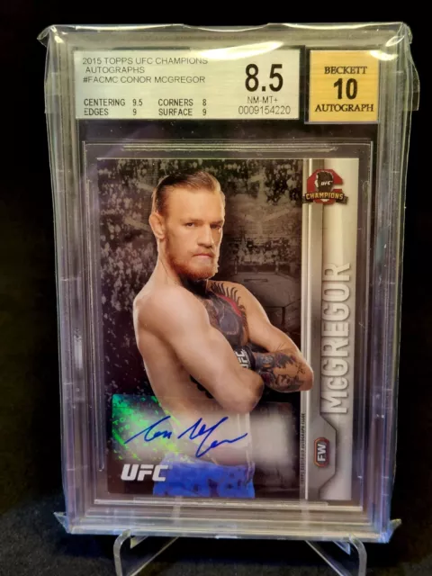 Conor McGregor 2015 Autograph Topps UFC Champions Auto BGS 8.5 Auto BGS 10