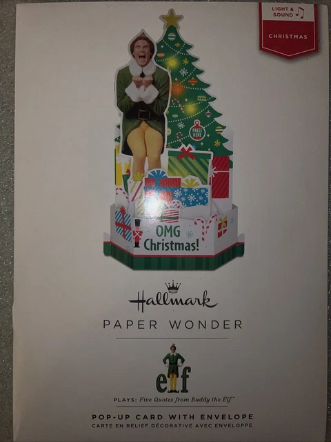 Hallmark (Paper Wonder) 3D Large Pop-Up “Light & Sound” Elf “Christmas” Card