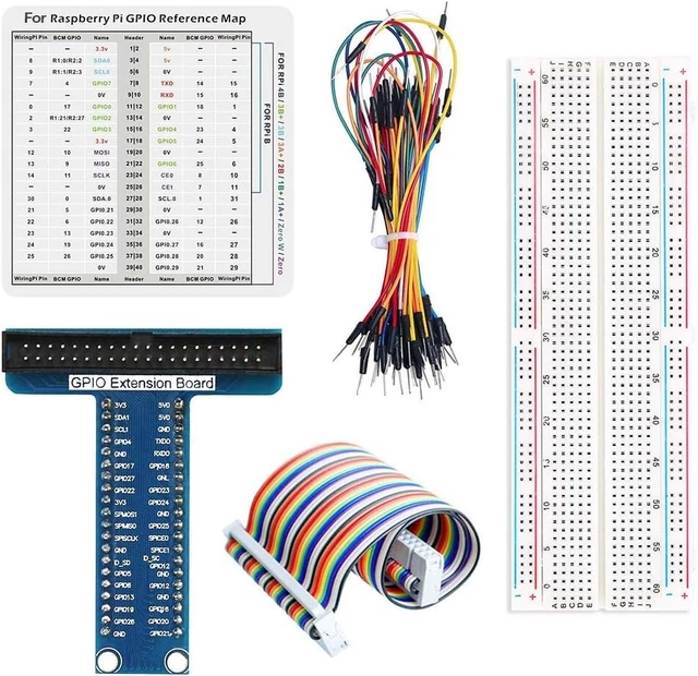 RPI GPIO BREAKOUT Expansion Kit for Raspberry Pi 4B 3B+ 3B 2B B+ T-GPIO ...