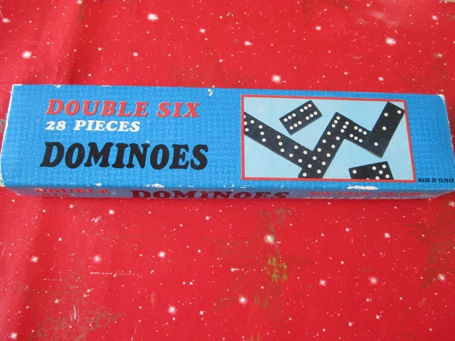 Set Domino Doppio Da Sei, Piastrelle Domino Nere Con Custodia Per Il