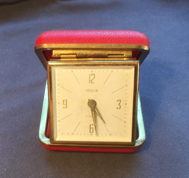 Vintage orologio sveglia da viaggio VEGLIA 2 jewels da riparare
