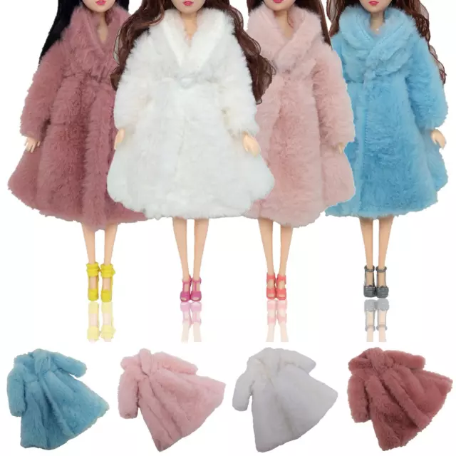 Dolls Princess Fur Coat Dress Accessories Clothes