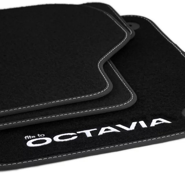 SK25-1 Tapis Sol Velour LOGO "Fits To" pour Skoda Octavia III 2012-2019 moquette 3