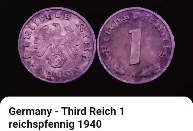 1940 A Germany Third Reich 1 Reichspfennig Coin BONUS OFFERS Deutsches Reich