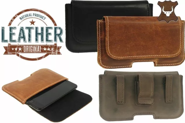 Ricardsson Made Of Cowhide Holster Pouch With Belt Clip And Loop Case For Phone