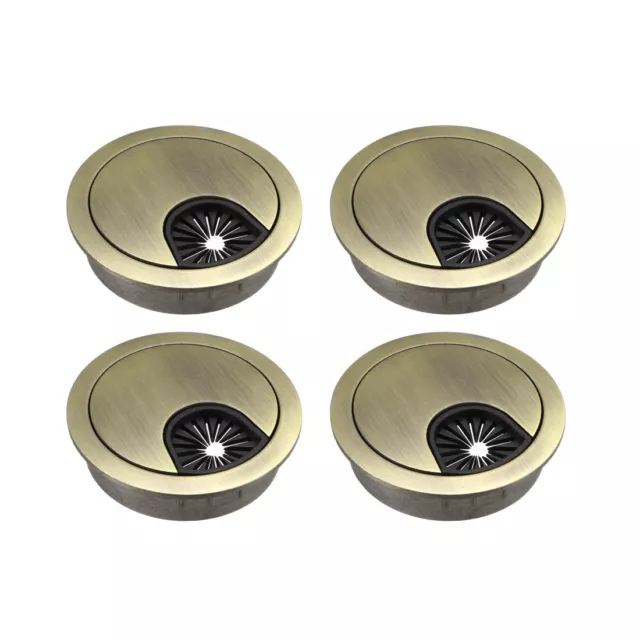 Cable Hole Cover, 2" Zinc Alloy Desk Grommet for Wire Organizer, 4 Pcs(Bronze)