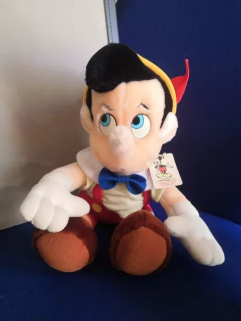 Vtg Official Walt Disney World Disneyland Pinocchio Plush Soft Toy w/Tag Korea