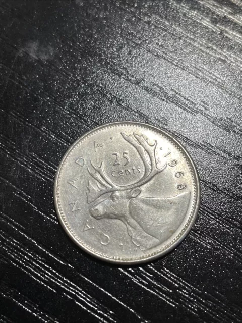 1968 Canadian Silver Quarter. Circulated Elezibeth II.