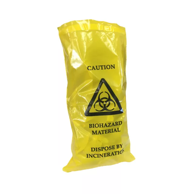 Qualicare Biohazard Clinical Waste Thick Sick Vomit Bags Self Seal 20Cm X 35Cm