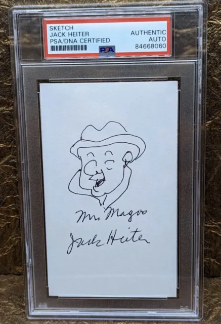 Jack Heiter Mr. Magoo PSA/DNA Authenticated Autographed Signed Hand Drawn Sketch