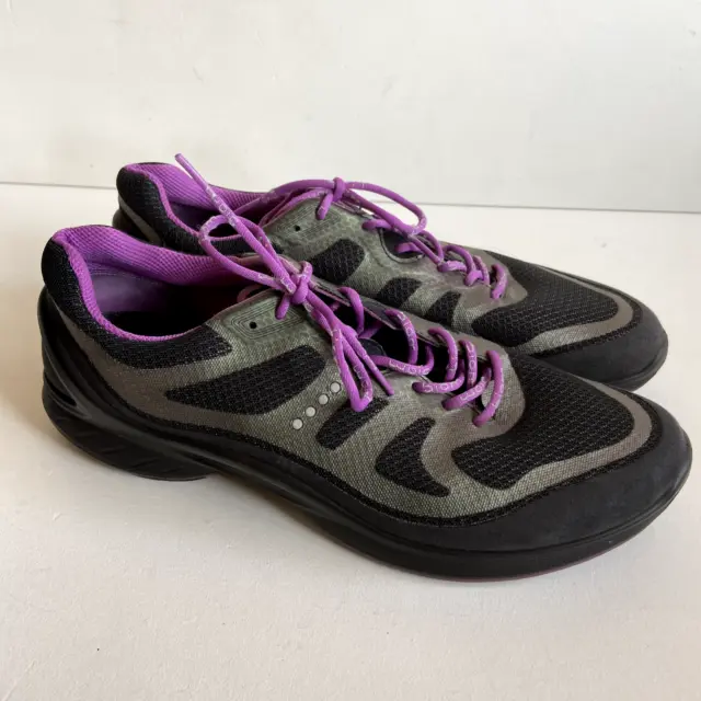 Ecco Biom Fjuel Womens Sz 11 EU 42 Black Purple Athletic Walking Shoes Sneakers
