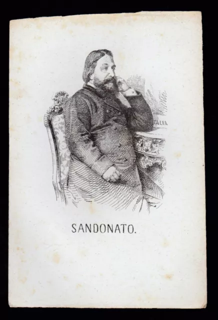 Sandonato Incisione Xilografia '800 Uomo Politico Deputato Regno D' Italia