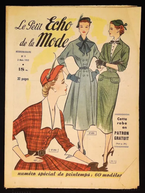 Le Petit Echo de la Mode année 1952, Ancien magazine Français N°9