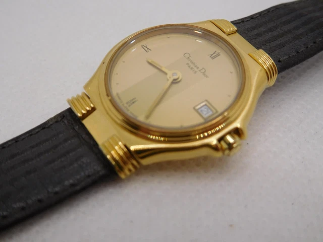 Christian Dior quartz womens watch 18K electroplated(70412-21995) 11