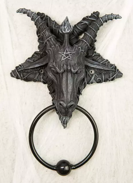 Satanic Sabbatic Goat Baphomet Ram Skull Head With Pentagram Sigil Wall  Decor 