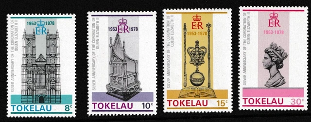 Tokelau 1978 QEII 25th Anniversary of Coronation 4 x Values
