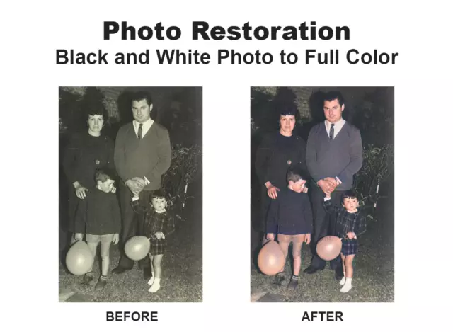 Photo Restoration - Convert Black and White Photo to Color Service Photo Restoration - Convert Black and White Photo to Color Service