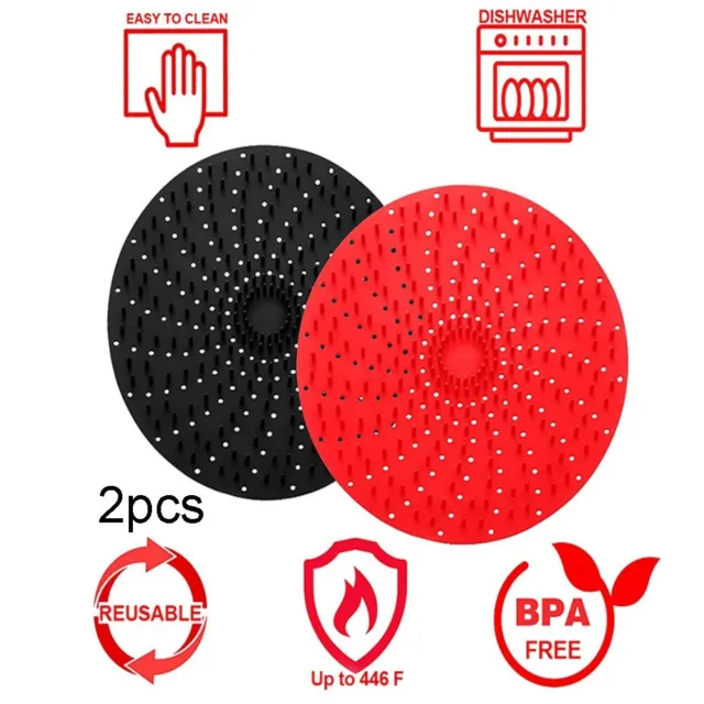BPA Free Food Grade Silicone Reusable Air Fryer Pad for Square Round Baskets