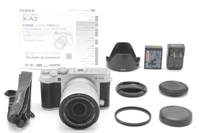 "MINT" Fujifilm X-A3 SIlver 16.3 MP Digital Camera w/ XC 16-50mm f3.5-5.6 Lens