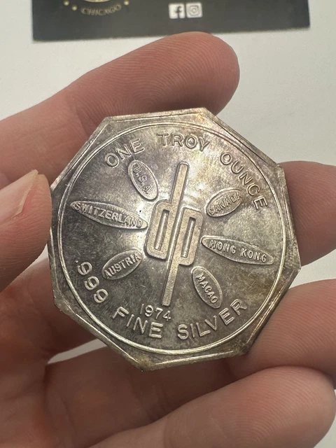 VINTAGE-1974 DEAK-PERERA GROUP Currency Specialists-1oz 999 Silver