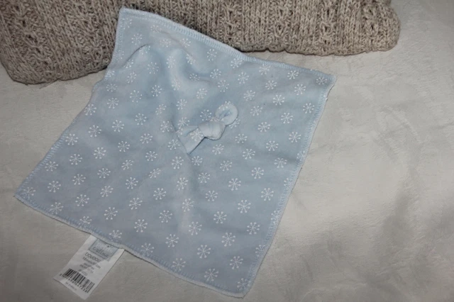 DOUDOU Mes Petits Cailloux CARRE PLAT BLEU FLOCON BLANC
