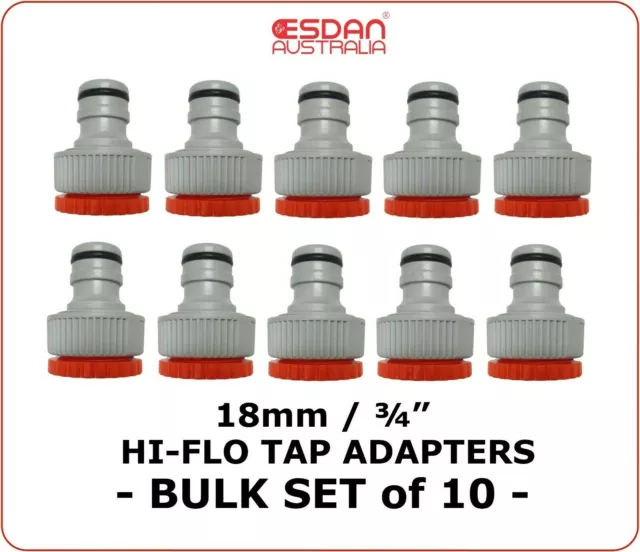 Garden lawn Water Hose pipe Tap Adapter fitting BULK x10 connector 18mm 3/4"