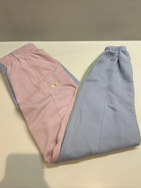 WOMENS NIKE PASTEL Tracksuit Bottoms Joggers Size XS Pink Blue