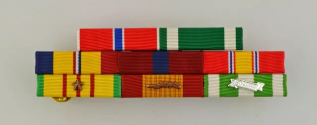 Marine Corps Combat, Bronze Star, Commendation - Vietnam War 8 Ribbon Bar USMC